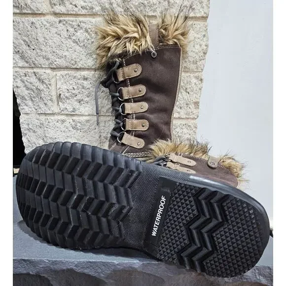 Sorel Joan of Arctic Winter Boots, Faux Fur, Snow Waterproof, Lace, Womens Sz 7 - Picture 4 of 11